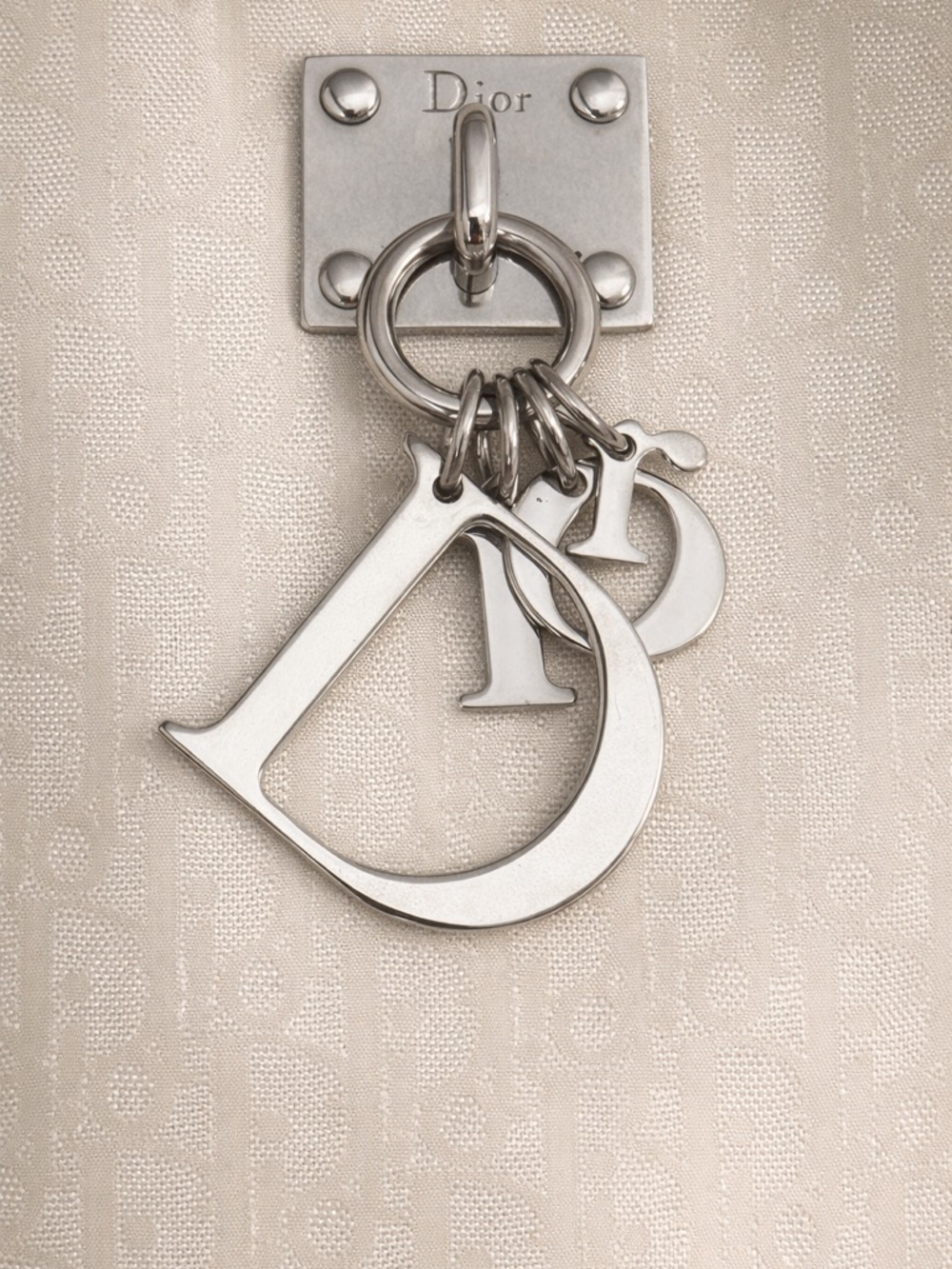 Christian Dior Diorissimo Trotter Canvas Tote Cream Charm - Picture 6 of 10